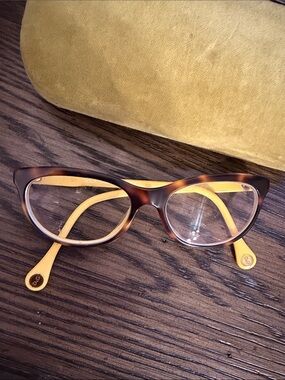 D&G Yellow Tortoiseshell-Inspired Cat-Eye Glasses